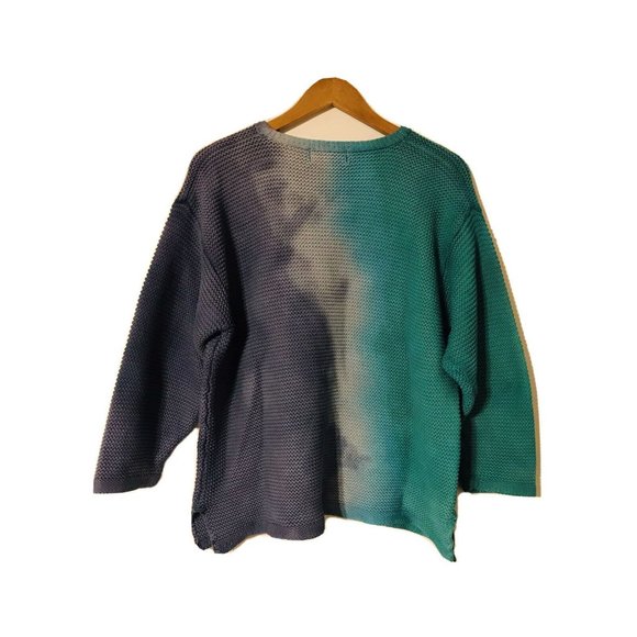 Eddie Bauer Vintage Womens Large Blue Swirl Dye Knit Sweater - Picture 5 of 5